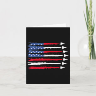 Carte Patriotique Rouge Bleu Bleu Usa Drapeau Jets 4e