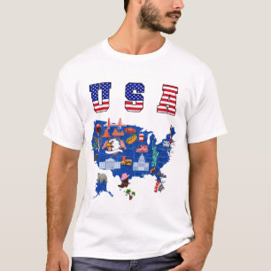 Carte patriotique USA T-shirt symboles américains