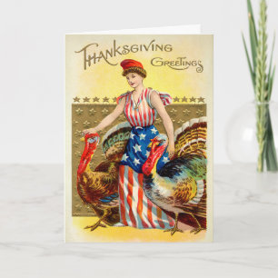 Carte Patriotique Victorienne Thanksgiving