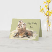 Carte Patron de joyeux anniversaire du groupe de joints (Fleur jaune)