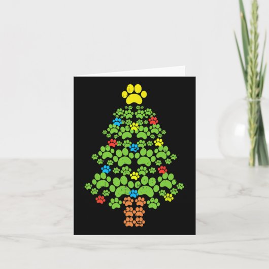 Carte Patrouilles Arbre De Noël Chien Ou Chat Avec Père (Devant)
