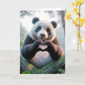 Carte Patrouilles D'Ours Panda Anniversaire En Forme De (Fleur jaune)
