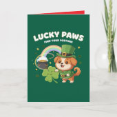 Carte "Patte Chanceuse Saint-Patrick Chiot" (Devant)
