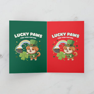 Carte  "Patte Chanceuse Saint-Patrick Chiot"