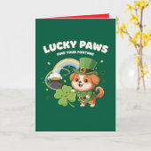 Carte "Patte Chanceuse Saint-Patrick Chiot" (Fleur jaune)