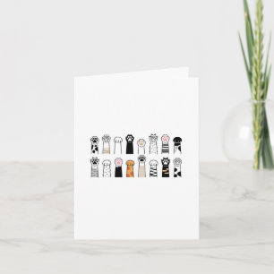 Carte patte de chat et de chien mignons