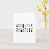 Carte patte de chat et de chien mignons (Fleur jaune)