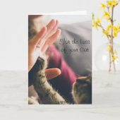 Carte Patte de chat faisant un high-five (Fleur jaune)