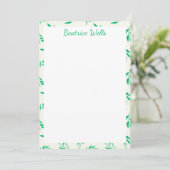 Carte Pattern de Botanical Green Floral Plant Leaves (Debout devant)