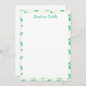 Carte Pattern de Botanical Green Floral Plant Leaves (Devant / Derrière)