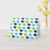 Carte Pattern of Whales, Cute Whales, Sea Animals (Fleur jaune)