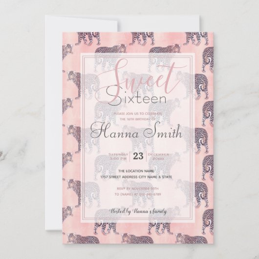 Carte Patters animaux de rose moderne (Devant)