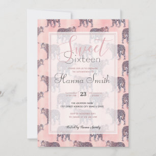 Carte Patters animaux de rose moderne