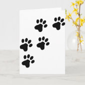 Carte pattes de chien mignonne noire (Fleur jaune)