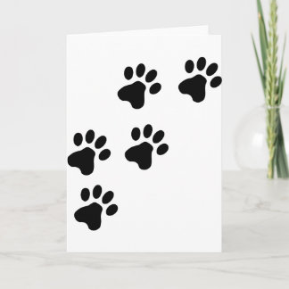 Carte pattes de chien mignonne noire