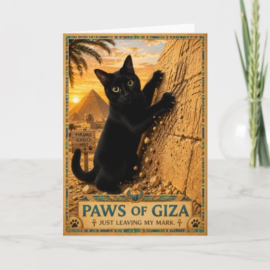 Carte Pattes de Gizeh (Chat noir) (Devant)