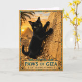 Carte Pattes de Gizeh (Chat noir) (Fleur jaune)