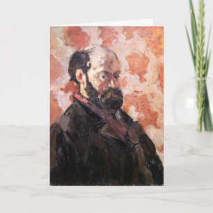 Carte Paul Cezanne - Autoportrait avec fond rose