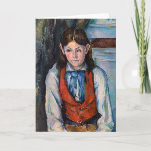 Carte Paul Cezanne - Garçon au gilet rouge