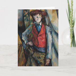 Carte Paul Cezanne - Garçon au gilet rouge