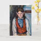 Carte Paul Cezanne - Garçon dans la veste rouge (Fleur jaune)
