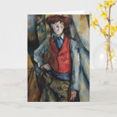 Carte Paul Cezanne - Garçon dans la veste rouge (Fleur jaune)