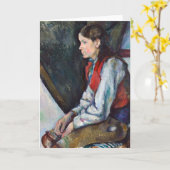 Carte Paul Cezanne - Garçon dans la veste rouge (Fleur jaune)