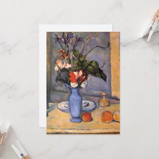 Carte Paul Cezanne - Le Vase Bleu (Devant/Arrière en situation)