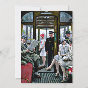 Carte Paul-Gustave Fischer art - Copenhague Tramway, car