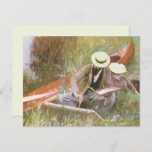 Carte Paul Helleu Sketting with His Wife par JS Sargent (Devant / Derrière)