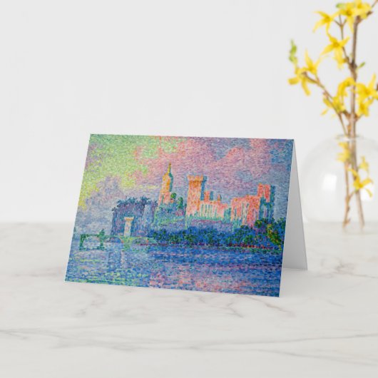 Carte Paul Signac - Le Palais Pape, Avignon (Fleur jaune)