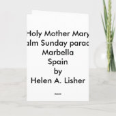 Carte Paume dimanche sainte de Mary de mère (Dos)