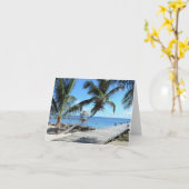 Carte Paumes et pilier à Belize (Fleur jaune)