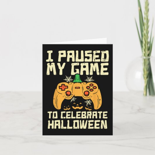Carte Pause Mon Jeu Jeu Halloween Joueur Costume de jeu (Devant)