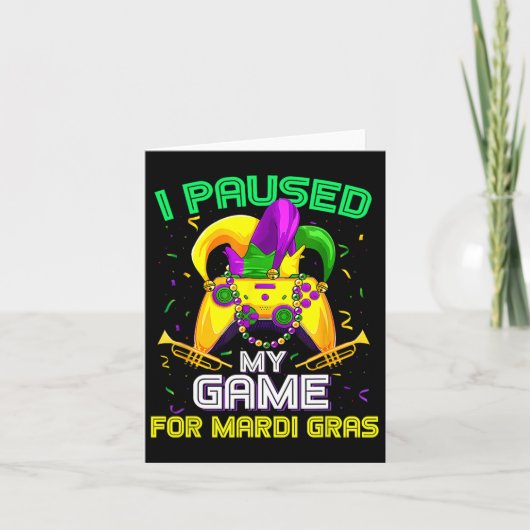 Carte Pause Mon Jeu Pour Mardi Gras Jeu Vidéo Mardi Gra (Devant)