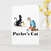 Carte Pavlov's Cat Funny Psychology (Fleur jaune)