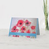 Carte Pavot à pavot rouge fleur Aquarelle Peinture Art (Dos)