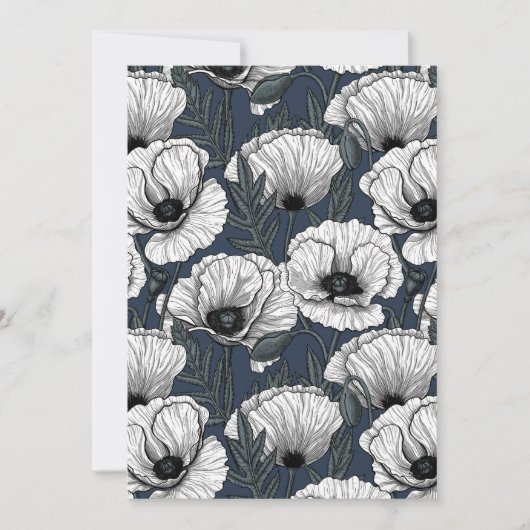 Carte Pavot blanc sur la marine (Devant)