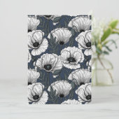 Carte Pavot blanc sur la marine (Debout devant)