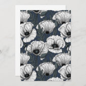 Carte Pavot blanc sur la marine (Devant / Derrière)