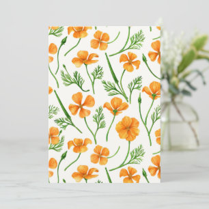Carte Pavot de Californie, fleurs d'été, orange wil