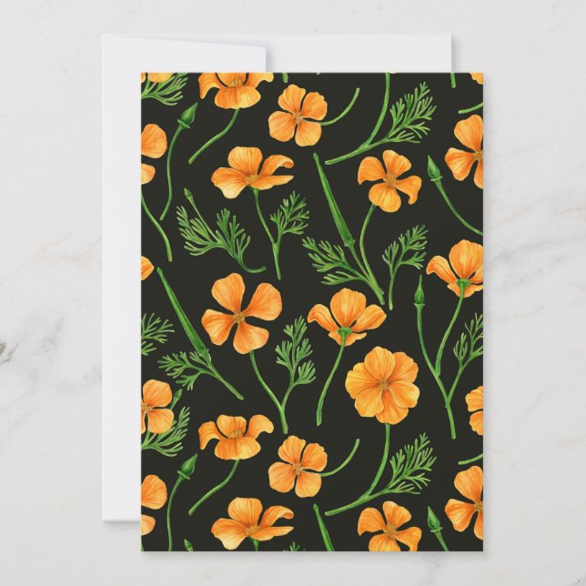 Carte Pavot de Californie, fleurs d'été, orange wil (Devant)