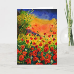 Carte pavot rouge 45