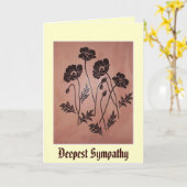 Carte Pavots vintages de velours (Fleur jaune)