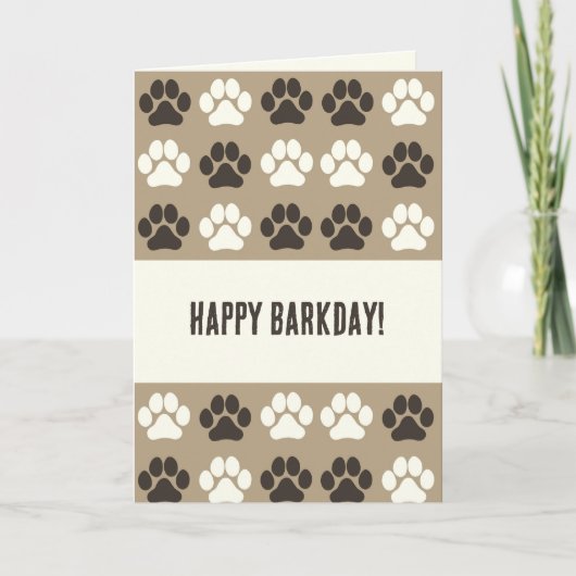 Carte Paw Print Pattern Earthy Sand (Devant)
