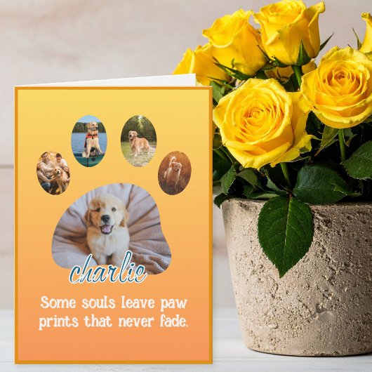 Carte Paw Prints That Never Fade Photo Collage Sympathy