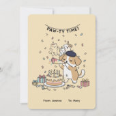 Carte Paw-ty Time! Cute Dog & Cats Joyful Birthday Card (Devant)