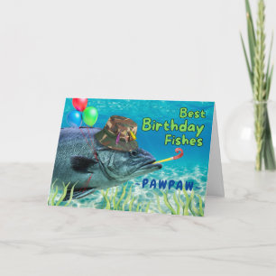 Carte Pawpaw Grand-père Poisson d'anniversaire prêt à fa