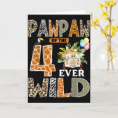 Carte Pawpaw Of The Four Ever Wild Safari 4th Birthday B (Fleur jaune)
