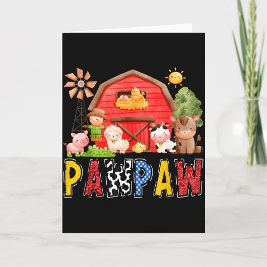 Carte Pawpaw Red Farm Cow Birthday Boy Matching Family P (Devant)
